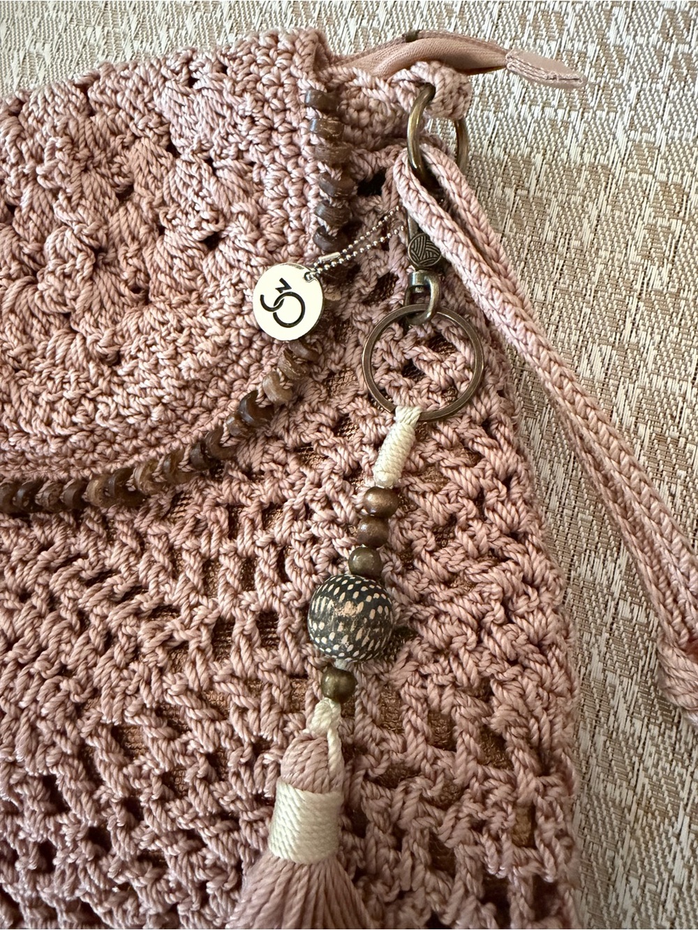 The Sak “Sayulita” crochet blush pink bag 30 year anniversary bag - Picture 5 of 16